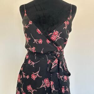 Urban Outfitters Mini Floral Dress, Spaghetti Straps, Black,Sz XS